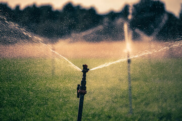 irrigation sprinkler spraying water