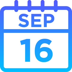 09-September - 16 Line Gradient Icon pictogram symbol visual illustration   