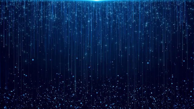 Particle of digital data moving high speed wave lines and bokeh lights. artificial intelligence streaming big data. concept science, music, modern.. science Futuristic technology presentation.