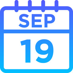 09-September - 19 Line Gradient Icon pictogram symbol visual illustration   