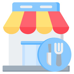 Food Courts Flat Icon