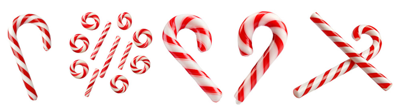 Colection of Striped christmass candy cane in different and unique style and design with yummy and delicious taste