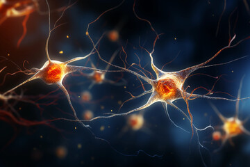 neurons background - obrazy, fototapety, plakaty