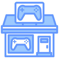 Gaming Stores Blue Icon