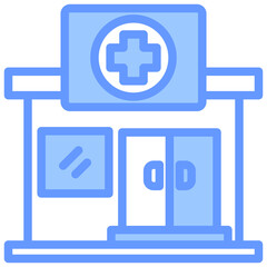 Obraz premium Drug Stores Blue Icon