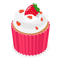 3D Isometric Flat Vector Set of Sweet Cupcakes, Desserts for Pastry. Item 3