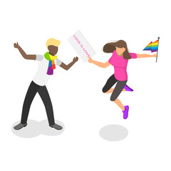 Fototapeta na wymiar 3D Isometric Flat Vector Illustration of LGBT Community, Social Diversity, Gay Relationship. Item 2
