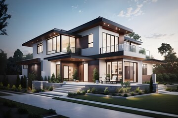 Experience the future of living with this AI image, fusing modern technology into a house plan. Discover smart home features, energy efficiency, and innovative design elements in perfect harmony