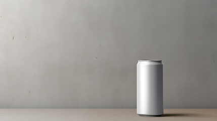 3d Mokup of soda or beer can on surface isolated on grey background - obrazy, fototapety, plakaty