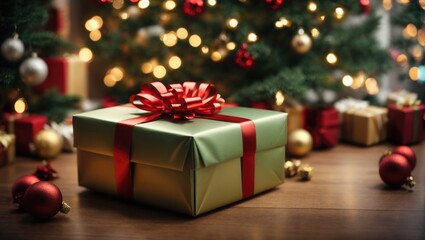 Obraz premium Christmas Tree decoration Christmas gift box