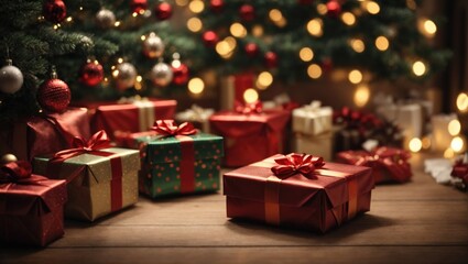 Obraz premium Christmas Tree decoration Christmas gift box