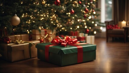 Fototapeta na wymiar Christmas Tree decoration Christmas gift box