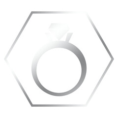 silver ring hexagon frame icon