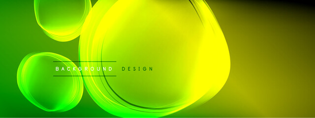 Vector abstract background - liquid transparent bubble shapes on fluid gradient with shadows and light effects