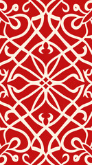 Red ceramic tiles decorative design, illustration for floor, wall, kitchen interior, textile