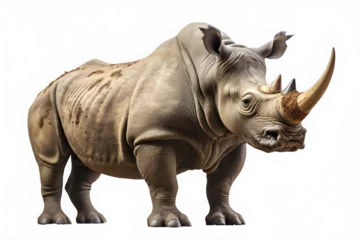 Deurstickers rhinoceros png ,side view of rhino isolated on transparent background ,generative ai © Leo