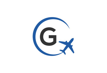 Letter G Air Travel Logo Design Template