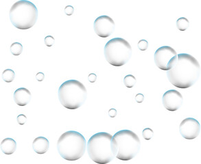 Realistic glass spheres or water bubbles.