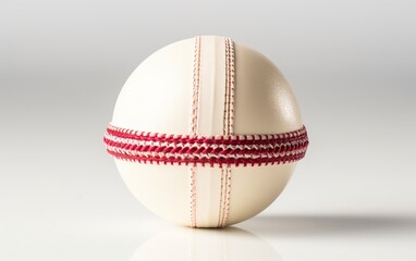 Detailed Cricket Ball on a White Background