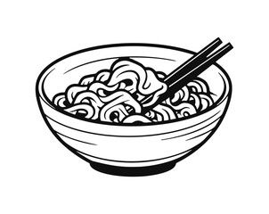 cute cartoon ramen noodles. vector illustration for mascot logo or sticker