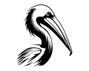 Pelican logo design, Silhouette Pelicans bird logos concept - obrazy, fototapety, plakaty