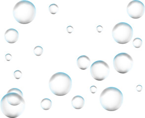 Realistic glass spheres or water bubbles.