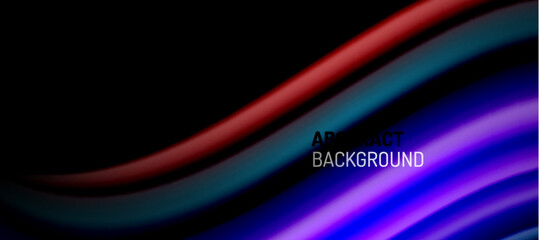 Rainbow color wave lines on black. Techno or business abstract background for posters, covers, banners, brochures, websites