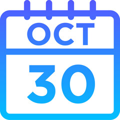 10- October - 30 Line Gradient Icon pictogram symbol visual illustration   