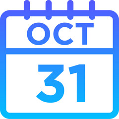 10- October - 31 Line Gradient Icon pictogram symbol visual illustration   