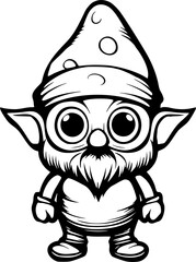 Gnomes cute children coloring book illustration adorable hand drawn figures