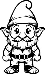 Gnomes cute children coloring book illustration adorable hand drawn figures