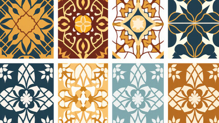 Ceramic tiles decorative pottery design, illustration for floor, wall, kitchen interior, textile