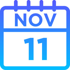 11- November - 11 Line Gradient Icon pictogram symbol visual illustration   