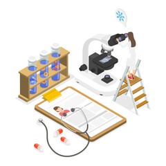 3D Isometric Flat Vector Illustration of Egg Cell Cryopreservation, Surrogacy and Pregnancy. Item 2