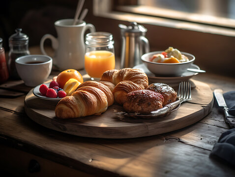 Traditional breakfast disg in scandinavia on wooden background close-up