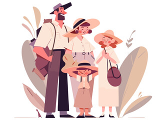 Families going on vacation