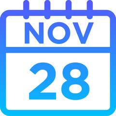11- November - 28 Line Gradient Icon pictogram symbol visual illustration   