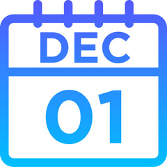 12- December - 01 Line Gradient Icon pictogram symbol visual illustration   