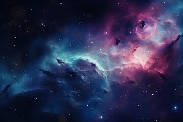 Blue and Purple Galaxy Background - obrazy, fototapety, plakaty