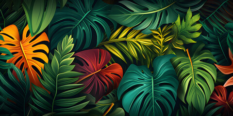 Obraz na płótnie Canvas Tropical flowers with copy space background