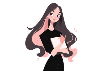 Female teacher teaching students at school