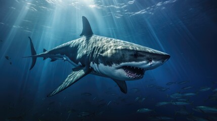 Great White Shark deep ocean