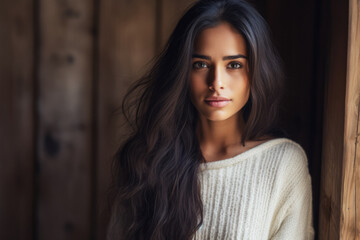 Obraz premium Young Indian woman looking at the camera