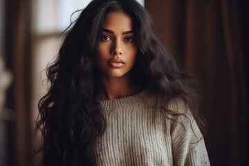 Fototapeta premium Young Indian woman looking at the camera