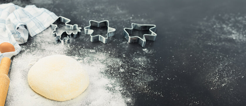 Freshly made dough on the table