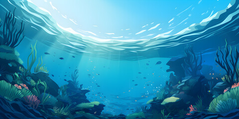 Fototapeta na wymiar The under water scenery background