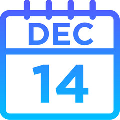 12- December - 14 Line Gradient Icon pictogram symbol visual illustration   