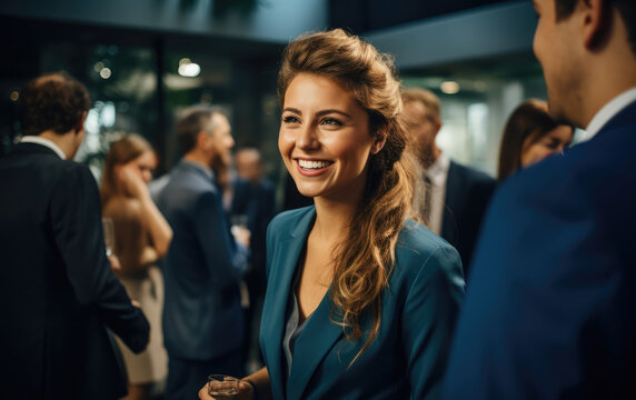 professional networking at a corporate event - Building Connections - AI Generated - Powered by Adobe
