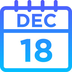 12- December - 18 Line Gradient Icon pictogram symbol visual illustration   