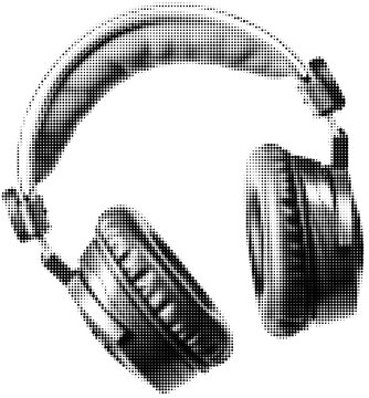 Headphones Collage Element